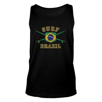 Surf Brazil Retro Brasil Flag Beach Surfing Tee Unisex Tank Top | Mazezy
