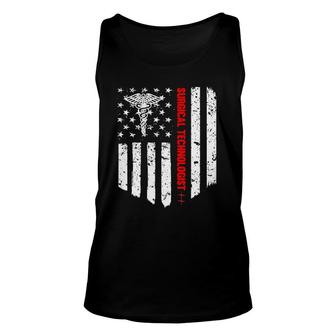 Surgical Technologist American Flag Patriotic Medicine Gift Unisex Tank Top | Mazezy