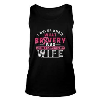 Survivor Support Ribbon Wife Pink Strong Unisex Tank Top | Mazezy