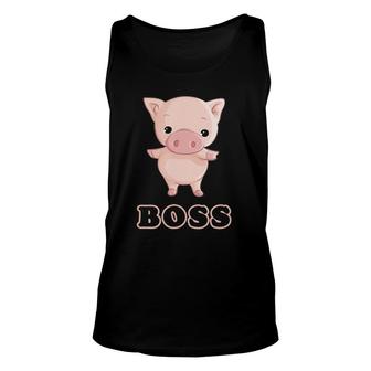 Sweet Pig Boss Farmer Boss Pig Gift Tee Unisex Tank Top | Mazezy