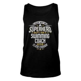 Swimming Coach T Gift Idea Superhero Swimming Unisex Tank Top | Mazezy