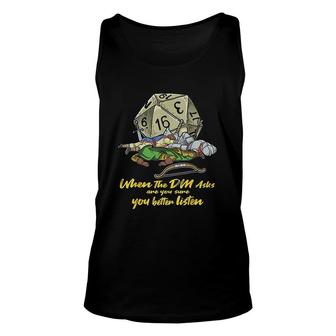 Tabletop Gaming Gift When The Dm Asks Unisex Tank Top | Mazezy