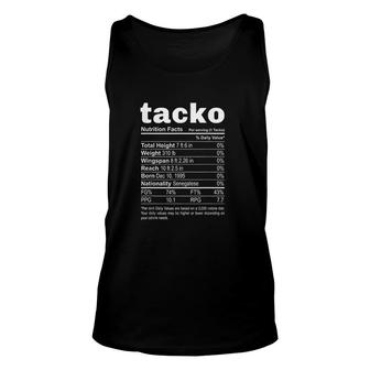 Tacko Nutrition Facts Label Funny Boston Basketball Unisex Tank Top | Mazezy