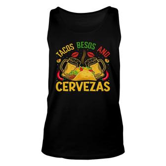 Tacos Besos And Cervezas Cinco De Mayo Unisex Tank Top - Thegiftio