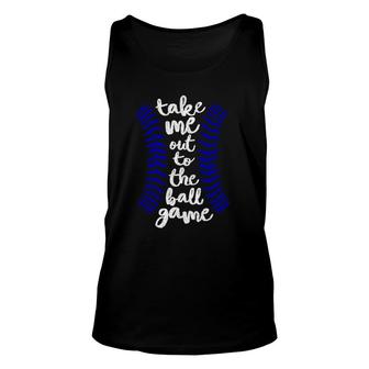Take Me Out To Ball Game Baseball Song Blue Red Unisex Tank Top | Mazezy