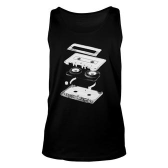 Tape Exploded Sketch Cassette Tape Unisex Tank Top | Mazezy