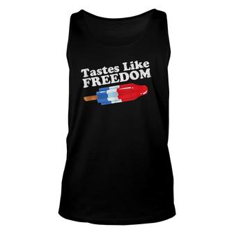 Tastes Like Freedom Funny Popsicle 4Th Of July Retro Gift Unisex Tank Top | Mazezy