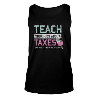 Taxation Is Theft Ice Cream Gift Mom Dad Freedom Capitalism Unisex Tank Top | Mazezy