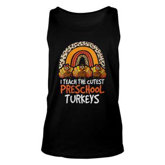 Womens I Teach The Cutest Turkeys Preschool Teacher Thanksgiving Tank Top | Mazezy