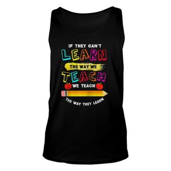 We Teach The Way They Learn Special Needs School Teacher Raglan Baseball Tee Tank Top | Mazezy