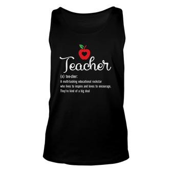 Teacher Definition Funny Teacher Unisex Tank Top | Mazezy