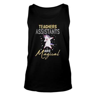 Teachers Assistants Are Magical Dabbing Unicorn Lovers Gift Unisex Tank Top | Mazezy