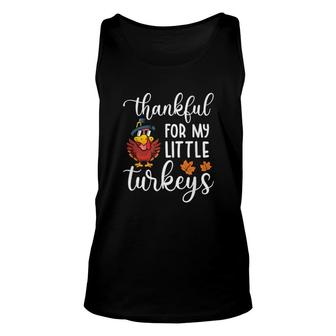 Teachers Thanksgiving Thankful For My Little Turkeys Funny Unisex Tank Top | Mazezy