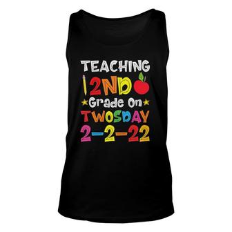 Teaching 2Nd Grade On Twosday 2Nd February 2022 2-2-22 Gift Unisex Tank Top | Mazezy