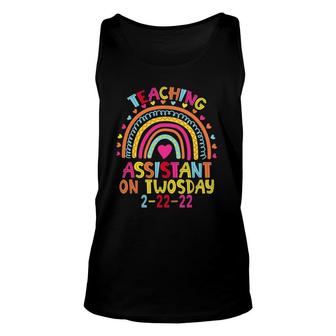 Teaching Assistant On Twosday 2222022 Funny February 22Nd Unisex Tank Top | Mazezy