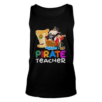 Teaching Gift Idea Pirate Student Learning Teacher Unisex Tank Top | Mazezy