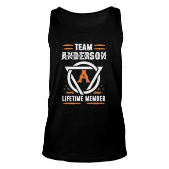 Team Anderson Lifetime Member Gift For Surname Last Name Unisex Tank Top | Mazezy