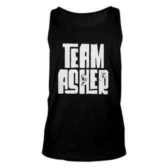 Team Asher Distressed Son Husband Grandson Dad Sports Group Unisex Tank Top | Mazezy UK