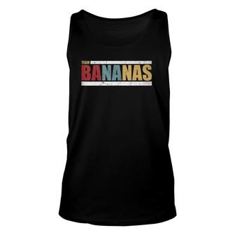 Team Bananas Challenge Distressed Color Funny Banana Unisex Tank Top | Mazezy