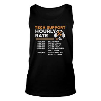Tech Support Hourly Rate It Engineer Tech Computer Geek Pullover Tank Top | Mazezy