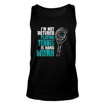 Tennis Gift For Retired Grandpa Grandma Mom Or Dad Unisex Tank Top | Mazezy