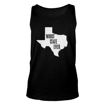 Texas - Worst State Ever Tx Sucks - Funny Graphic Unisex Tank Top | Mazezy