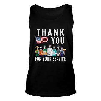 Thank You For Your Service Frontliners First Responders Unisex Tank Top | Mazezy