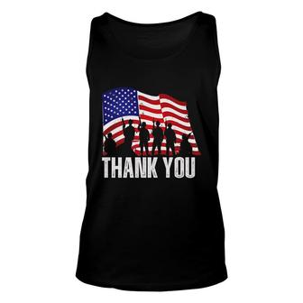 Thank You | American Flag Veterans Day Patriotic Gear Unisex Tank Top - Thegiftio