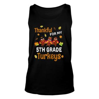 Thanksgiving 5Th Grade Teacher Thankful Turkeys Raglan Baseball Tee Tank Top | Mazezy