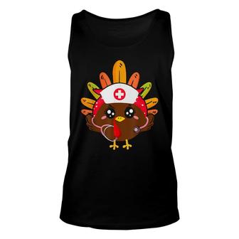 Thanksgiving Nurse Scrub Tops For Women Cute Turkey Nurse For Men & Women Tank Top | Mazezy