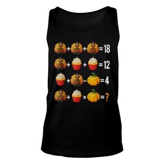 Thanksgiving Order Of Operations Quiz Math Teacher Turkey Unisex Tank Top | Mazezy