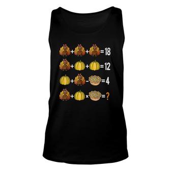 Thanksgiving Order Of Operations Quiz Math Teacher Turkey Unisex Tank Top | Mazezy