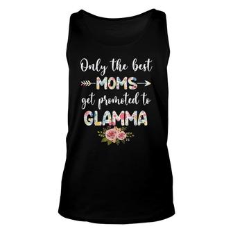 The Best Moms Get Promoted To Glamma Funny Floral Mom Unisex Tank Top - Thegiftio