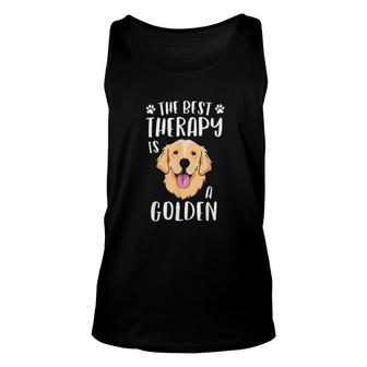 The Best Therapy Is A Golden Retriever Unisex Tank Top | Mazezy