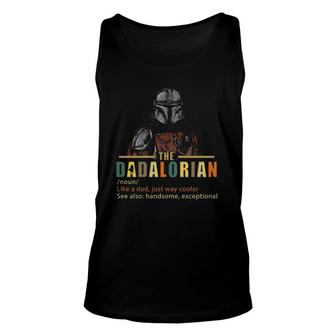 The Dadalorian Like A Dad Just Way Cooler Fitted V-Neck Unisex Tank Top | Mazezy