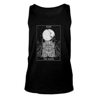 The Moon And Cat - Tarot Card Occult Goth Witchy Unisex Tank Top | Mazezy