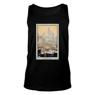 The Singer Building From Brooklyn Bridge 1914 Unisex Tank Top | Mazezy