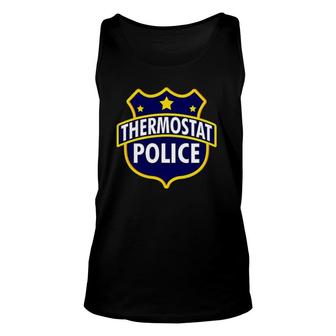 Thermostat Police Pocket Funny Dad's Bday Father's Day Gift Unisex Tank Top | Mazezy