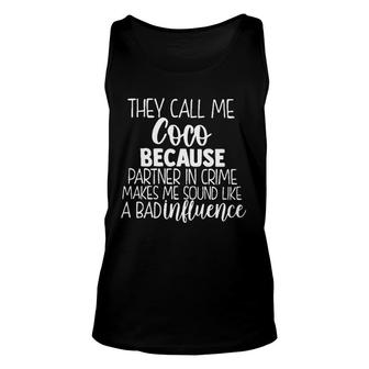 They Call Me Coco Unisex Tank Top | Mazezy