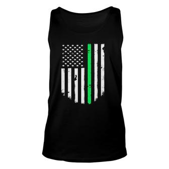 Thin Green Line Usa American Flag Cool Jacket Top Unisex Tank Top | Mazezy