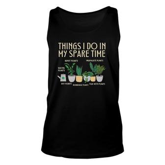 Womens Things I Do In My Spare Time Plants Gardener Gardening V-Neck Tank Top | Mazezy