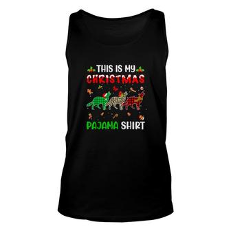 This Is My Christmas Pajama Coyote Xmas Tree Animals Unisex Tank Top | Mazezy