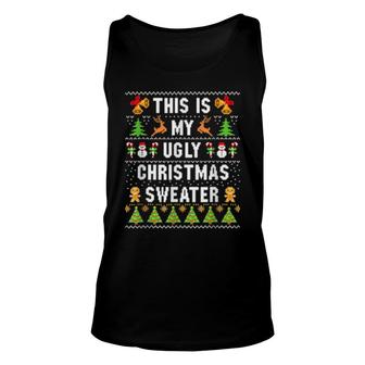 This Is My Ugly Christmas Patterns Pixel Xmas Unisex Tank Top | Mazezy