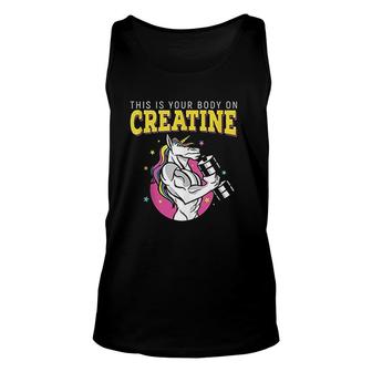 This Is Your Body On Creatine Gym Fitness Weightlifting Unisex Tank Top - Thegiftio UK