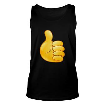 Thumbs Up Hand Sign Emoticon Unisex Tank Top | Mazezy