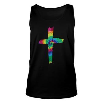 Tie Dye Cross God Jesus Faith Hippie Christian Men Women Unisex Tank Top | Mazezy