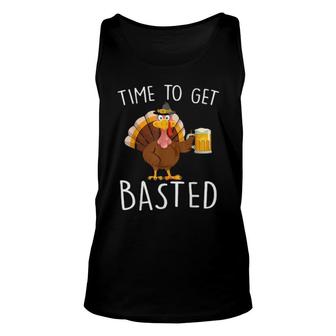 Time To Get Basted Turkey Thanksgiving Beer Turkey Day Unisex Tank Top | Mazezy
