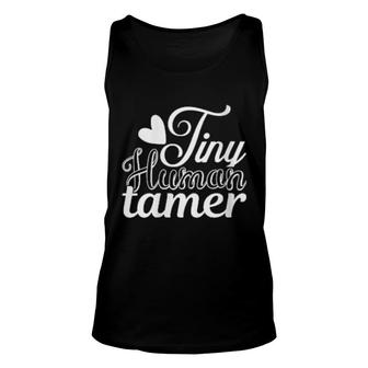Womens Tiny Humor Tamer Teacher School Teaching Educator Heart Tank Top | Mazezy
