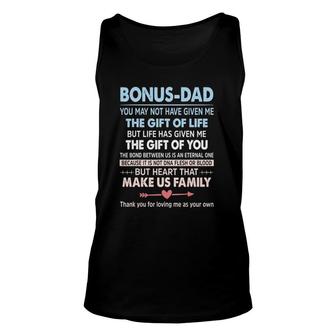 To My Bonus Dad - Gift For Father - Father's Day Unisex Tank Top | Mazezy