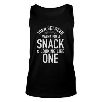 Torn Between Wanting A Snack And Looking Like One Gym Tank Top | Mazezy